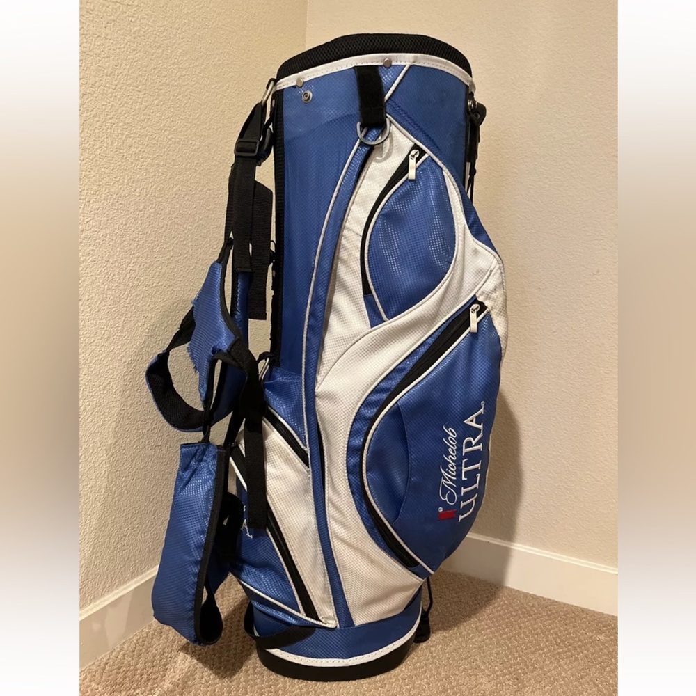 DAMAGED STRAPS Michelob Ultra Beer Golf Stand Bag 8 Top Carry Handle 8 Pockets
